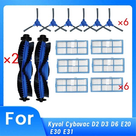 For Kyvol Cybovac D2 D3 D6 E20 E30 E31 Reservedeler Hovedbørste Sidebørste HEPA Filter Moppepute Ultra D