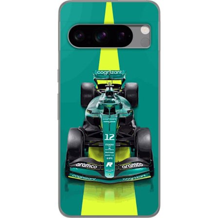 Yhteensopiva Puhelinkuori Google Google Pixel 8 Pro Aston Martinin Formula 1 -auto vihreässä kilpailumuotoilussa, jossa on moderni studiosentuntma