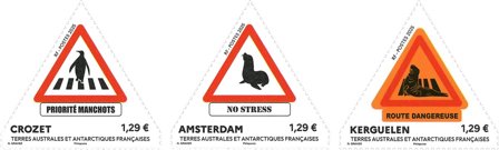 Fransk Antarktis - Vejskilte - Postfrisk sæt 3v