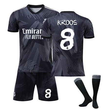 Real Madrid Svart No.8 Fotbollströja Set