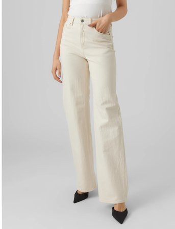 Vero Moda Vmtessa Hr Wide Jeans Ecru Ga Noos - Cream - 30 x 32
