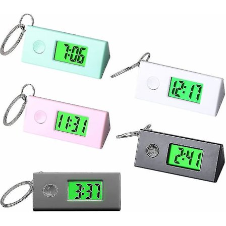 Nyckelring Fickur, multifunktionell karbinhake klocka, personlig sjuksköterska klocka, bärbar digital klocka nyckelring ryggsäck nyckelring klocka för