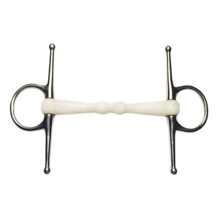 Korsteel Flexi Mullen Mouth Full Cheek Snaffle Bit 5in Ivory