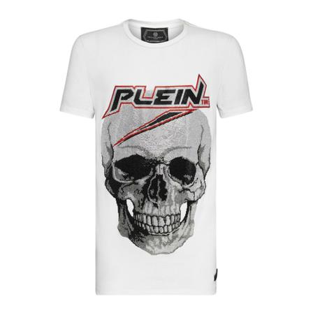 Philipp Plein T-shirt Round Neck SS Space Hvid, Herre T-shirts