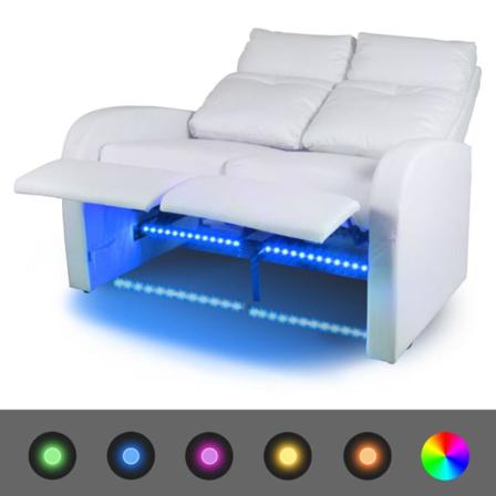 Vidaxl Liggfåtölj Med Led 2-sits Konstläder Vit Vit