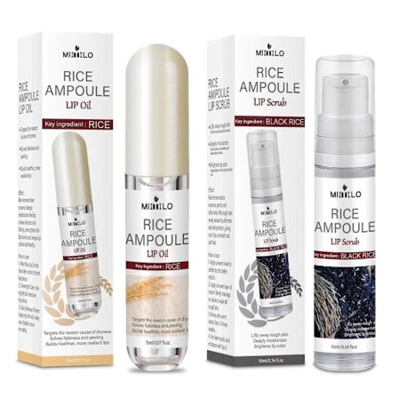 Sort og Hvid Ris Peeling, Blød Ris Eksfoliering til Ansigt og Krop, Sort og Hvid Ris Eksfoliant til Alle Hudtyper, Skånsom Peeling og Dyb Hydrering