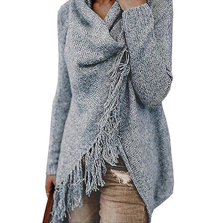 Dam Plus Size Långärmad Stickad Topp Oregelbunden Lös Pullover Tröja Oversize