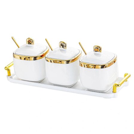 Posliininen maustepurkki suolan, sokerin ja mausteiden säilytykseen, ilmatiivis keittiöastia kannella, ruokamausteiden järjestäjä[CO]