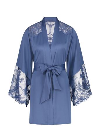 Kimono Short Lace Sophia Lingerie Kimonos Blå Hunkemöller*Betinget Tilbud