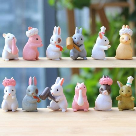 1 set miniatyyri kanin hahmohartsipupupatsas 12 kpl 12 kpl