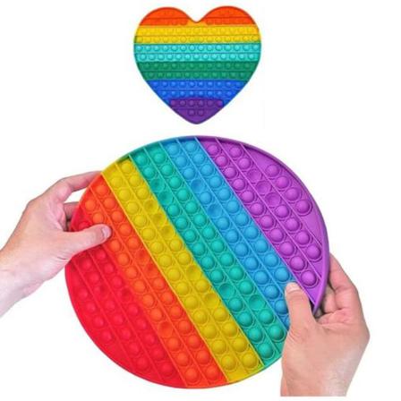 2-pack Stor Pop It Fidget Toy Original - Regnbåge - Ce Godkända Multifärg