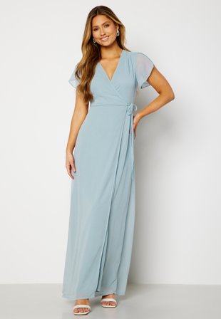 Bubbleroom Occasion Grienne Wrap Gown Dusty blue Klær