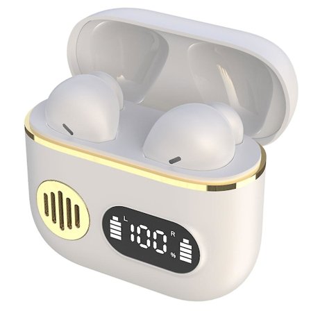 Bluetooth Headset, Bluetooth 5.1 Trådlöst Headset med LED-Effekt, Trådlöst Headset med Mikrofon, Kompatibelt med iPhone och Android