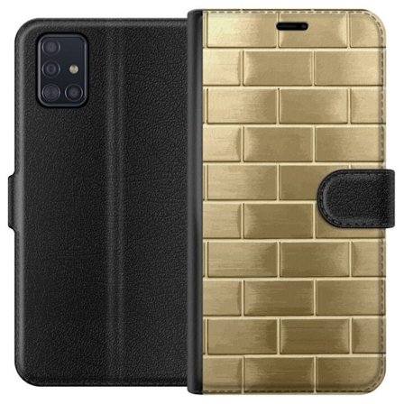 Plånboksfodral till Samsung Galaxy A51 med Gyllene Murstenar