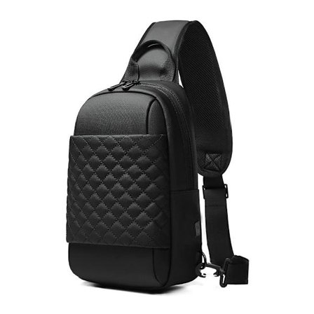 Väska axelväska med USB-väska vattentät bröstväska crossbody väska