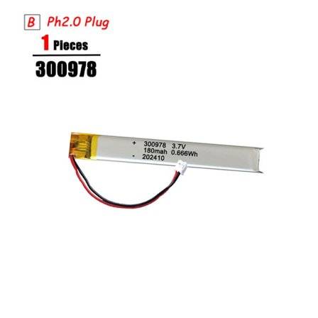 3,7V Lipo-akku Ph2.0-pistoke Ladattava litiumakku 3,7V PS4-kostuttimille GPS-navigointi Bluetooth-kaiutin MP3 MP4