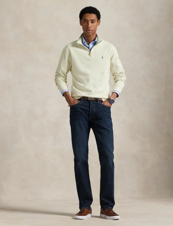 Polo Ralph Lauren Estate-Rib Quarter-Zip Pullover - Cream - L