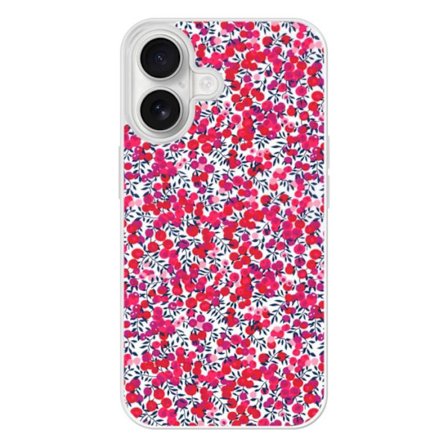 Slitstark silikonfodral med tryck kompatibel med Apple iPhone 16 Liberty Wiltshire Röd