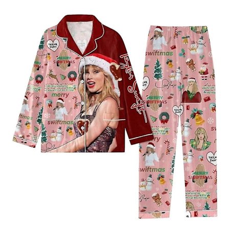 Taylor Swift Julepysjamas Nattøy Dame 1989 Skjorter Og Bukser Pysjamas Sett Knapper Swiftie Sovetøy Fans Loungewear Gave