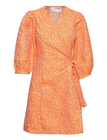 Slfjulia-Siv 3/4 Short Dress Ex Orange Selected Femme