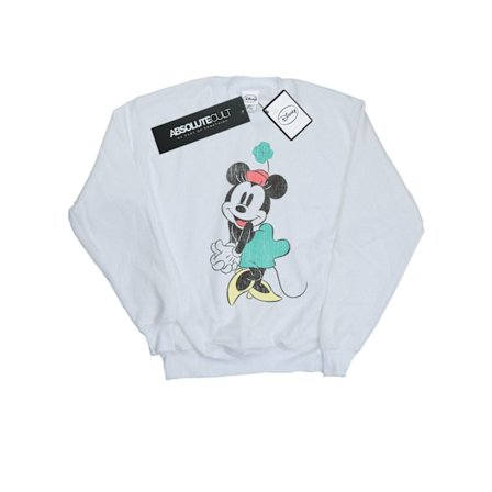 Disney Boys Minnie Mouse Shamrock Hat Sweatshirt 7-8 år Vit