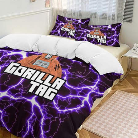 Sengesæt NK145 Game Gorilla Tag 3-delt sengesæt blødt varmt og komfortabelt sengesæt med 1 dynebetræk og 2 pudebetræk lagen PC145