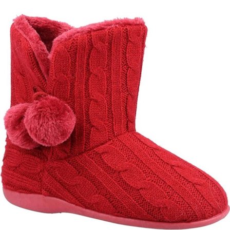 Fleet & Foster Dam/Dam Apple Pom Pom Tofflor 8 UK Burgun