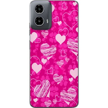 Yhteensopiva Puhelinkuori Motorola Motorola Moto G34 PopSydänKuviointi