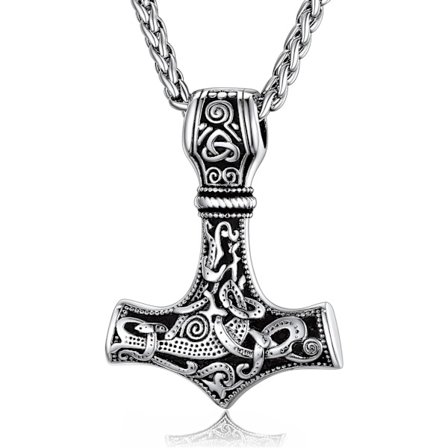 Torshammer Halskæde, Viking Halskæde i Rustfrit Stål, Nordisk Viking Halskæde, Torshammer Vedhæng