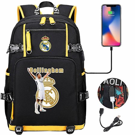Jude Bellingham -kuvioinen reppu opiskelijalle, suuri matkareppu - Täydellinen