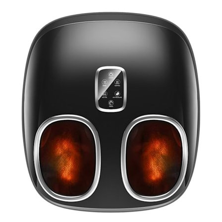 Fotmassageapparat LUNAVO 25W Justerbart massage med nio nivåer Vetenskapligt zonad fotmassage Omslutande svart massage