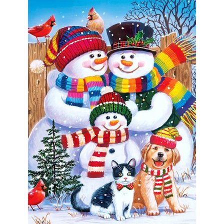 Snögubbe Diamantmålning Kostym, Full AB Rund Diamantkonst Kostym Vuxen Jul Väggdekoration 11.8x15.7in/30x40cm