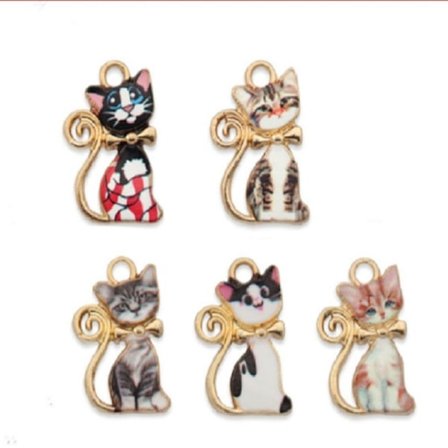 Emalj Mini Cat Charms Cat Craft Supplies Söta djurkattberlocker