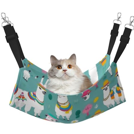 Kattbur Hängmatta med Varmt Sammetstyg, Justerbar Hängande Husdjurssäng för Vintern, Svart[YJD]