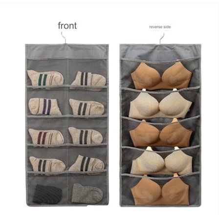 1 stk. oppbevaringsboks for BH, kompatibel med garderobe, hengende oppbevaringsboks for BH, dobbel s