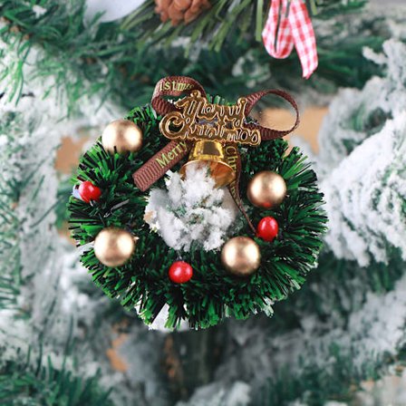 1stk Miniatyr Krans Dukkehus Juletre Vegg Bakedukke