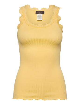 Silk Top W/ Lace T-shirts & Tops Sleeveless Gul Rosemunde