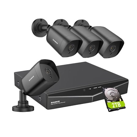 Sannce Security Camera System, 5MP upplösning, 4TB -lagring,4ST 2TB