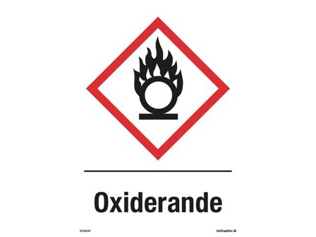 Skylt Oxiderande A4 Plast - Lyreco - Skyddsutrustning - Säkerhetsmärkning och skyltar - Skyltar