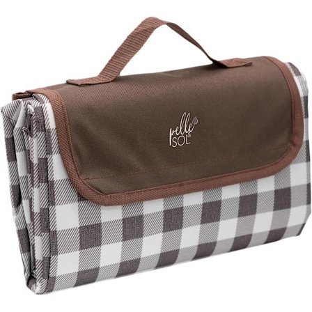 Picnic tæppe, sammenklappeligt udendørs strandtæppe, vandtæt, maskinvaskbart, med bærehåndtag til strand, vandreture, camping 200x140CM (brun)