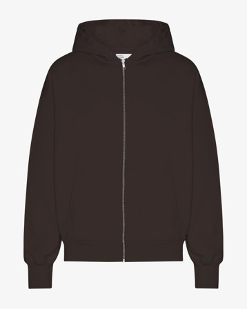 Organic Oversized Zip Hood - Coffee Brown 2XL