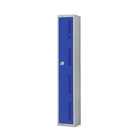 Elite perforated locker, 1 door, 1800x300x450 mm, dark blue