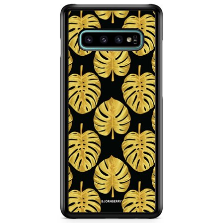 Bjornberry Skal Samsung Galaxy S10 Plus - Guld Monstera