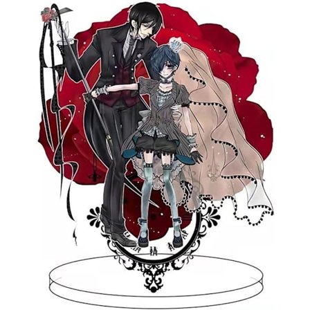 Svart Butler-figur i akryl, samlarobjekt, animefigur, statymodell, leksaker, skrivbordsdekoration, stående figur, 15 cm