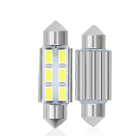 4 st C5w LED 36mm 5630 SMD 6 LED-lampa Kupol Festong C5w LED DC 12V Vit Bil
