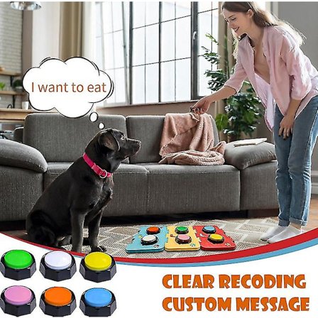 Hundeknapper til kommunikation, talende knapper til hunde, 9 optagelige lydknapper