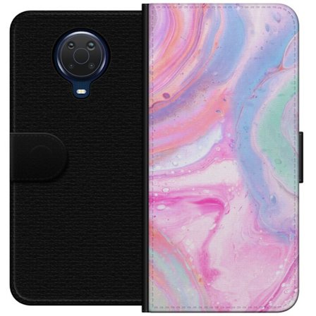Yhteensopiva Lompakkokotelo Nokia Nokia G20 Abstrakti pastellin värinen marmoritaide, jossa on nestemäinen akryyli vaikutus pinkissä, sinisessä ja