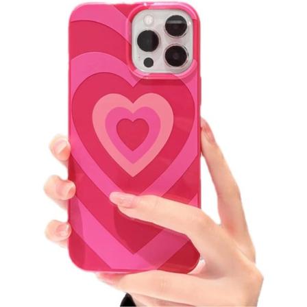 iPhone 13 Pro Max Skal Rosa Hjärta Söt Kawaii Flicka Söt Tryck Dam Flicka Tonåring Mjuk TPU Skal För iPhone 13 Pro Max 6.7 Tum