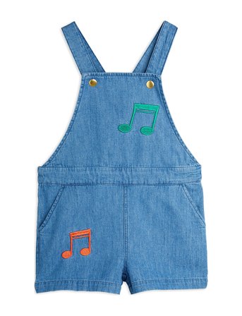 Mini Rodini | Note Emb Lightweight Denim Dungarees | 128/134