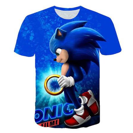 3d För Sonic Printed Kids Kortärmad T-shirt Summer Top 3-4 Years